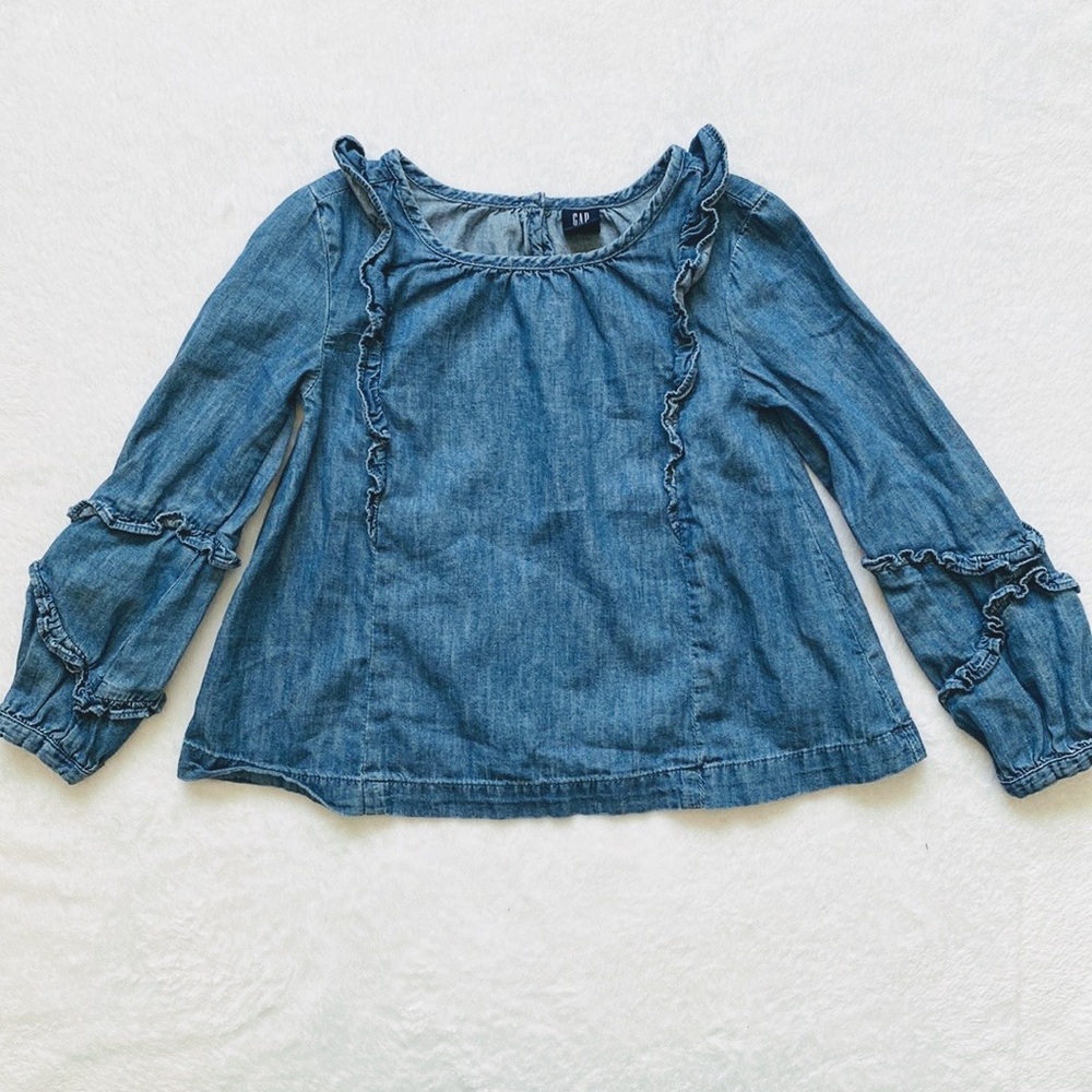 Ruffled Denim Top